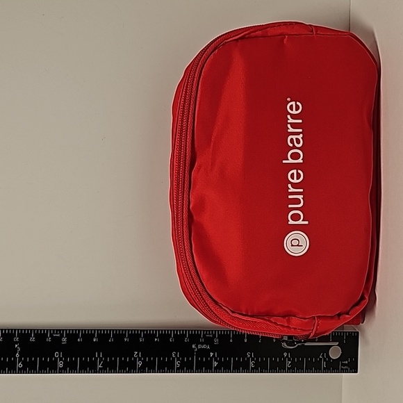 AeroLoft Pure Barre Anywhere Belt Bag Red Adjustable Waist Shoulder Zipper Pouch - Picture 6 of 8
